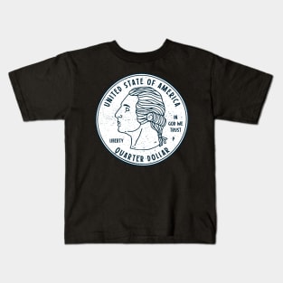 USA Quarter Dollar 25 Cents Coin Collector Gift Kids T-Shirt